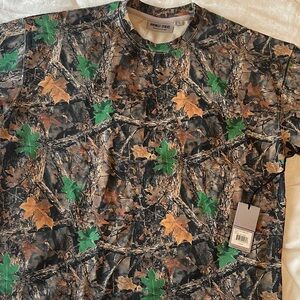 Men's Camo Short Sleeve Tee with Green and Brown Accents